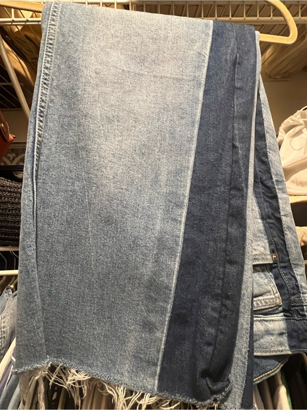 GAP Two-Tone Light & Dark Blue Wide-Leg Jeans